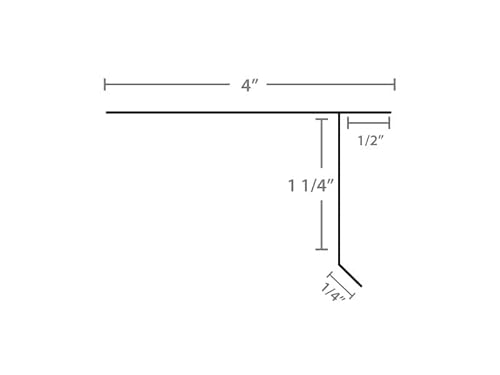 Black RDP D-Style Drip Edge 1.25" x 4" x 5' - Image 3