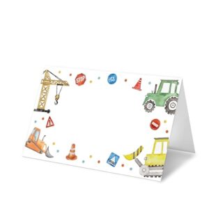 Dump Truck Theme Place Cards, 25 Pcs