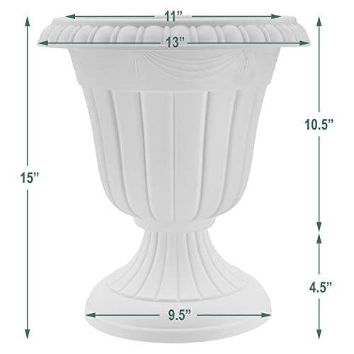 Arcadia Classic Plastic Urn Planter, Black - Image 3
