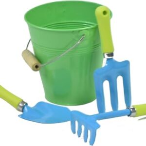 Kids Garden Tool Set with Green Pail