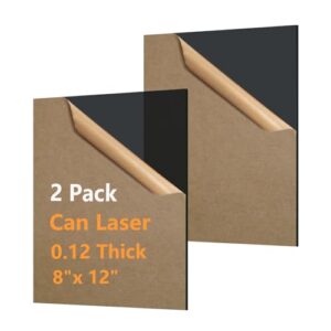 8x12in Clear Black Acrylic Sheet 3mm Thick