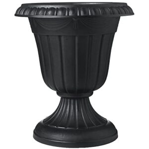 Arcadia Classic Plastic Urn Planter, Black
