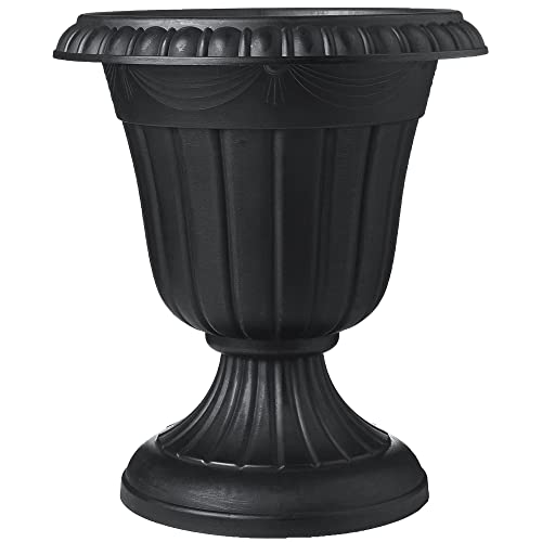 Arcadia Classic Plastic Urn Planter, Black