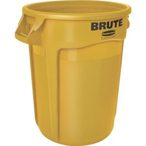 BRUTE 32G Yellow Vented Trash Container