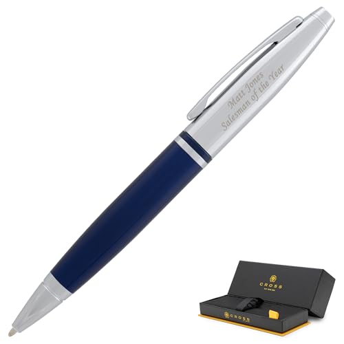 Engraved Blue Lacquer Cross Ballpoint Pen
