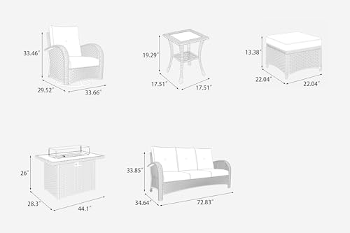 LayinSun 10pc Patio Fire Pit Furniture Set - Image 2