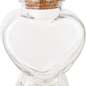 Mini Heart-Shaped Glass Bottles with Cork