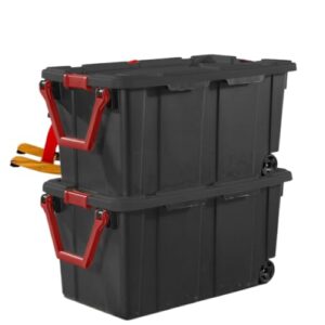 Set of 2 Black 40 Gallon Tote Bins
