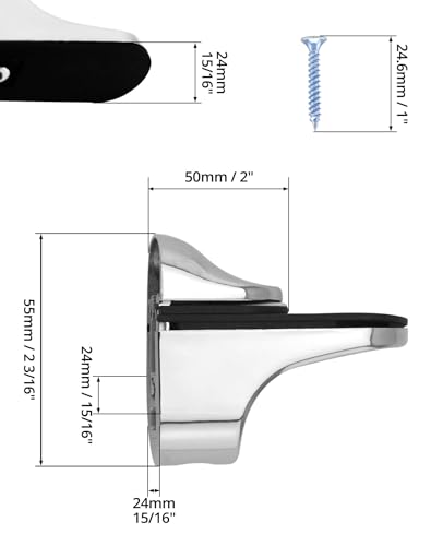QWORK 8 Pack Adjustable Glass Shelf Bracket - Image 2