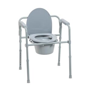 Drive Medical Folding Steel Commode Chair, Portable
