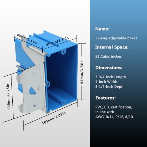 XGGYA Adjustable PVC Electrical Box, Pack of 3 - Image 3
