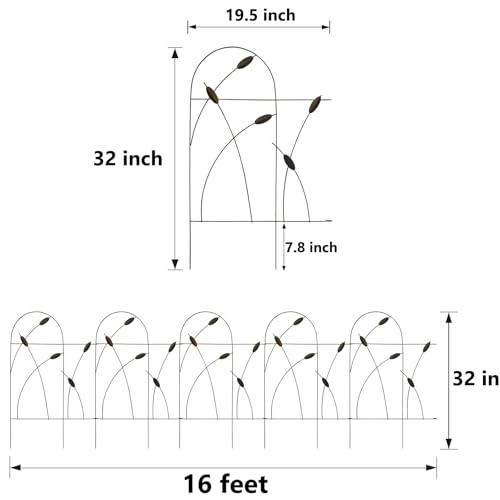 Thealyn Iron Fencing for Flower Bed, 32" x 16' - Image 3