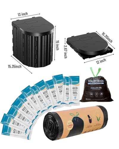 Portable Odorless Camping Toilet with Gel Bags - Image 3