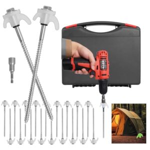 8" Heavy Duty Tent Screw Stakes - 20 Pack