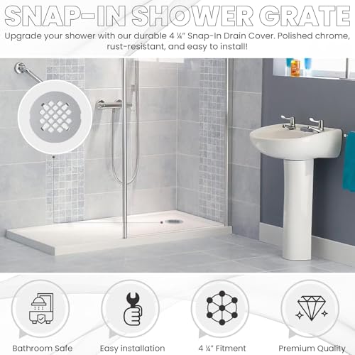 LXLOTUS 4.25" Chrome Shower Drain Cover - Image 2