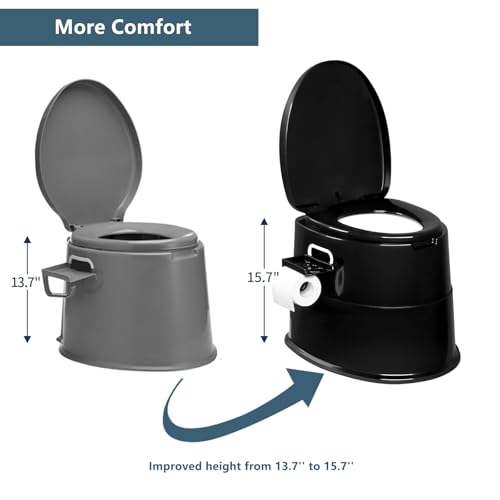 VINGLI Portable Toilet with Detachable Bucket - Image 3