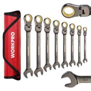WORKPRO 8-Piece Ratcheting Wrench Set, SAE