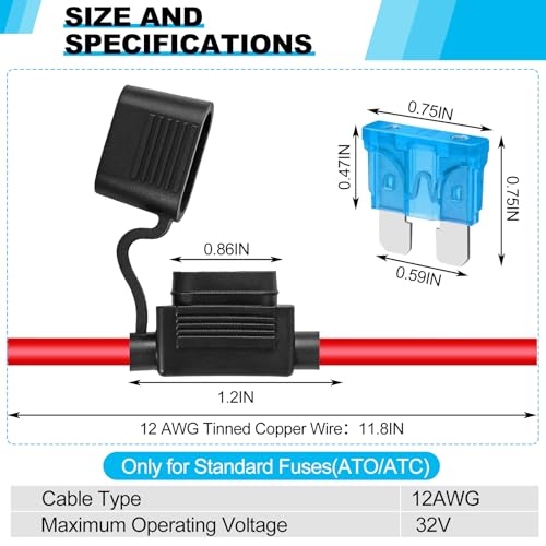 Cooclensportey 12AWG Inline Fuse Holder Pack - Image 3