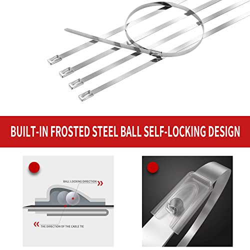 11.8" Metal Zip Ties 100pcs Heavy Duty - Image 4