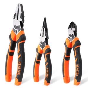REALTEK 3-Piece Pliers Set, 8" & 6" Tools