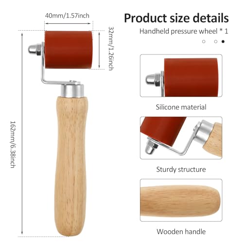 Wood Handle Silicone Seam Roller for Roofing - Image 2