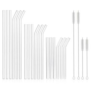 22 Pcs Reusable Glass Straws Set