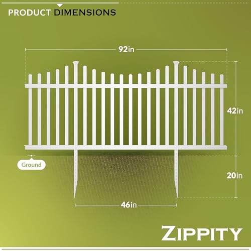 Zippity 3.5ft H x 7.6ft W White Vinyl Fence - Image 2