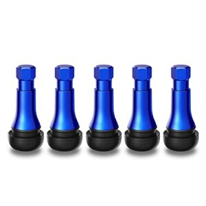CKAuto Blue Chrome Tire Valve Stems (5 Pack)