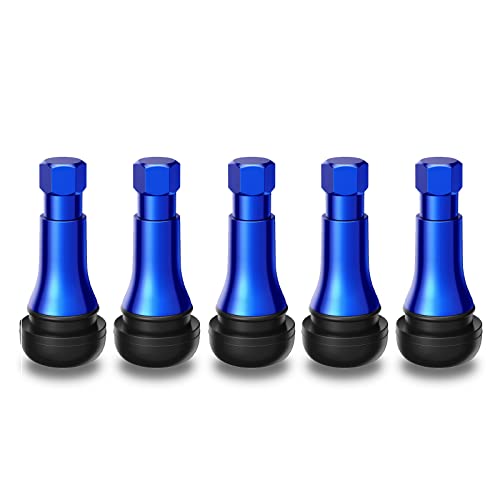 CKAuto Blue Chrome Tire Valve Stems (5 Pack)