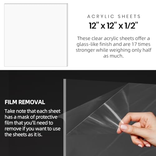 CALPALMY 1/2" Acrylic Sheets - 12" x 12" - Image 2