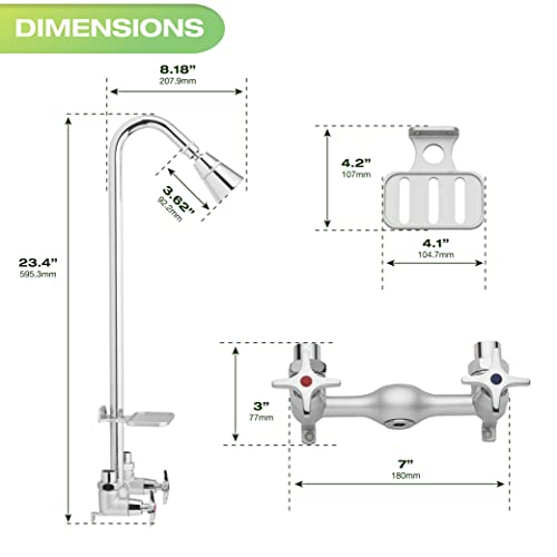 Homewerks Chrome Outdoor Shower Kit with Soap Dish - Image 3