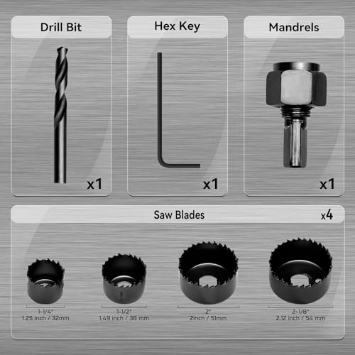 KATA 6PCS Hole Saw Kit 1-1/4" to 2-1/8" - Image 2