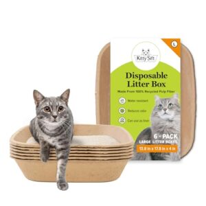 Eco-Friendly Disposable Cat Litter Box 6-Pack
