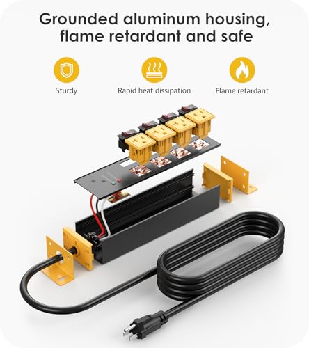 Heavy Duty Surge Protector Power Strip 20A - Image 6