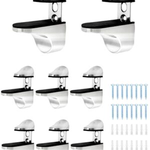 QWORK 8 Pack Adjustable Glass Shelf Bracket