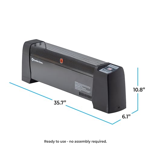 Comfort Zone 1500W Baseboard Heater with Thermostat - Image 2
