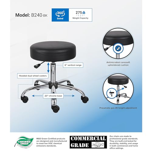 Boss Black Medical Spa Stool B240-BK - Image 4