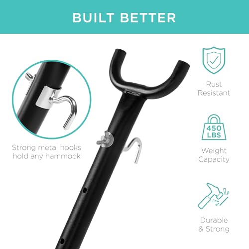 9ft Heavy-Duty Steel Hammock Stand with Wheels - Image 3