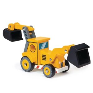 Mentari Toys Backhoe - Wooden Toy Truck 3+