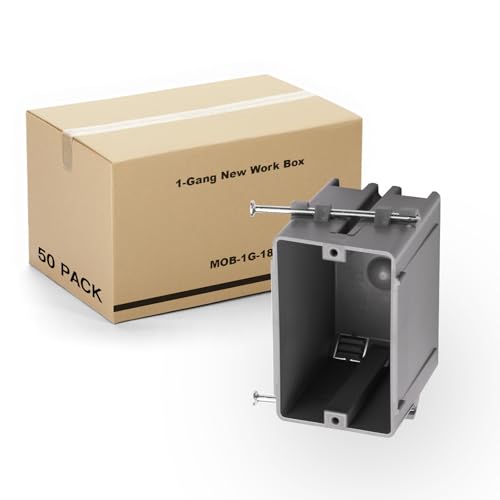 50 PK PVC Electrical Outlet Box, 18 Cu In