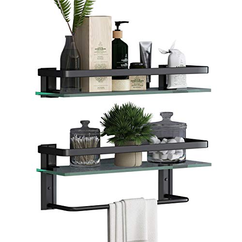 VOLPONE Metal Bathroom Shelf with Towel Bar - Image 5