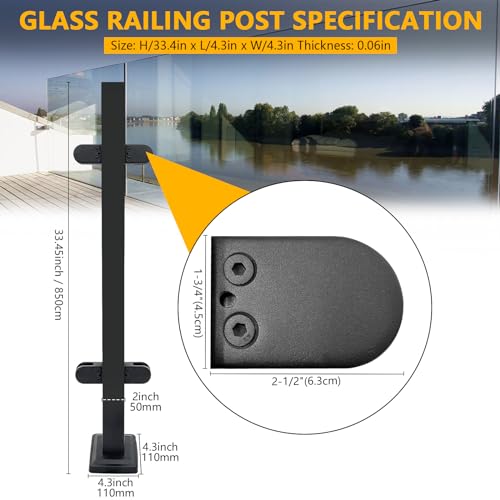 Glass Railing Post 33.46" Stainless Steel - Image 2