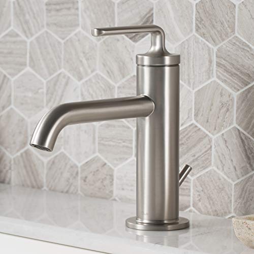 KRAUS Single Handle Bathroom Faucet Stainless Steel