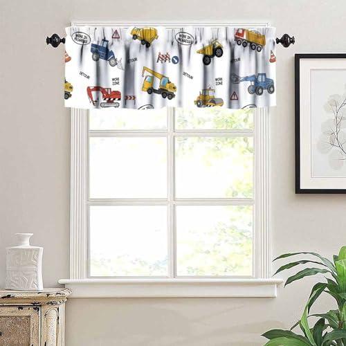 Kids Construction Truck Valance Curtain Panel - Image 5