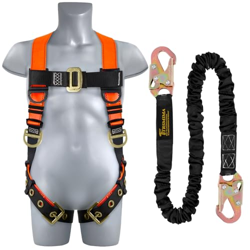 TRSMIMA Full Body Harness with Shock Lanyard