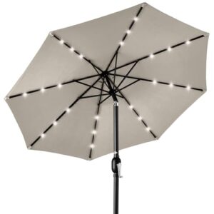 10ft LED Lighted Patio Umbrella with Tilt