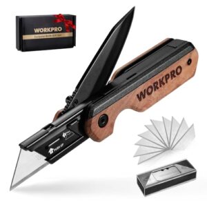 WORKPRO 2-in-1 Folding Utility Knife with Blades