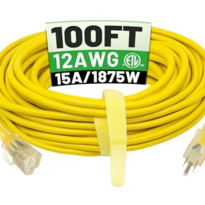 POWGRN 100ft 12/3 Outdoor Extension Cord