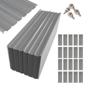 NeatiEase 20 Pcs Corrugated Metal Roofing Panels