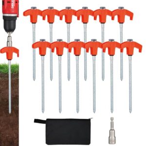 Heavy Duty Screw in Tent Stakes 8 Inch